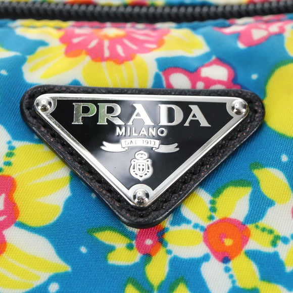 PRADA Tote Bag Nylon 2way Multicolor Silver Auth 191457A