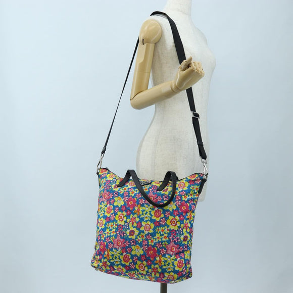 PRADA Tote Bag Nylon 2way Multicolor Silver Auth 191457A