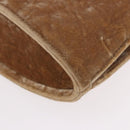 Christian Dior Hand Bag Velor Brown Silver Auth 191459A-11