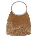 Christian Dior Hand Bag Velor Brown Silver Auth 191459A-3