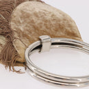 Christian Dior Hand Bag Velor Brown Silver Auth 191459A-6