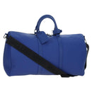 LOUIS VUITTON Monogram Taurillon Keepall Bandouliere 50 Blue Auth 191461SM-1