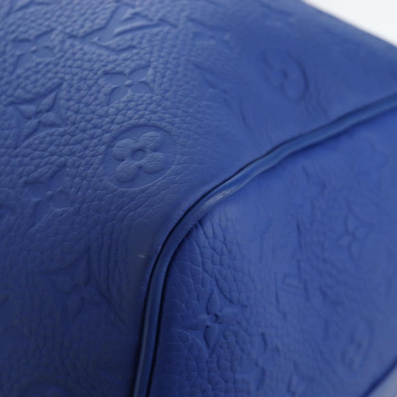 LOUIS VUITTON Monogram Taurillon Keepall Bandouliere 50 Blue Auth 191461SM