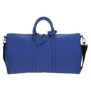 LOUIS VUITTON Monogram Taurillon Keepall Bandouliere 50 Blue Auth 191461SM-13
