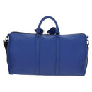 LOUIS VUITTON Monogram Taurillon Keepall Bandouliere 50 Blue Auth 191461SM-2