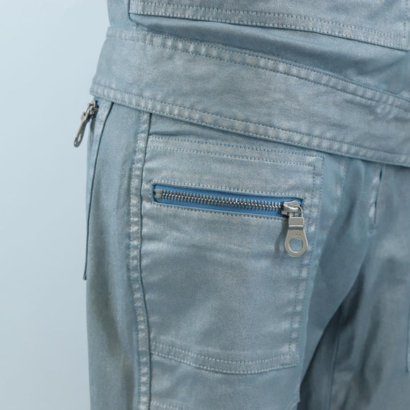CHANEL Pants Jacket Denim Setup Light Blue CC Auth 191468SM