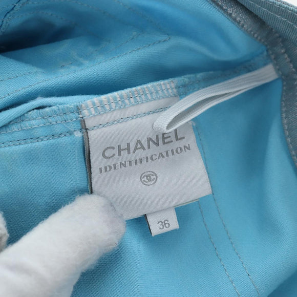 CHANEL Pants Jacket Denim Setup Light Blue CC Auth 191468SM