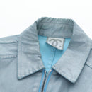 CHANEL Pants Jacket Denim Setup Light Blue CC Auth 191468SM-22