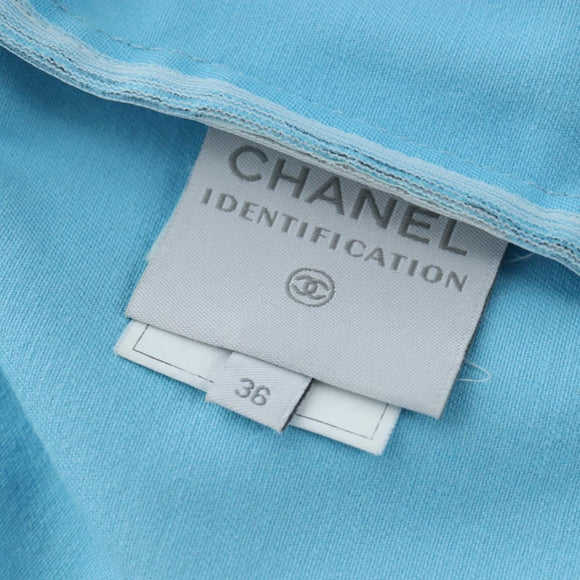 CHANEL Pants Jacket Denim Setup Light Blue CC Auth 191468SM