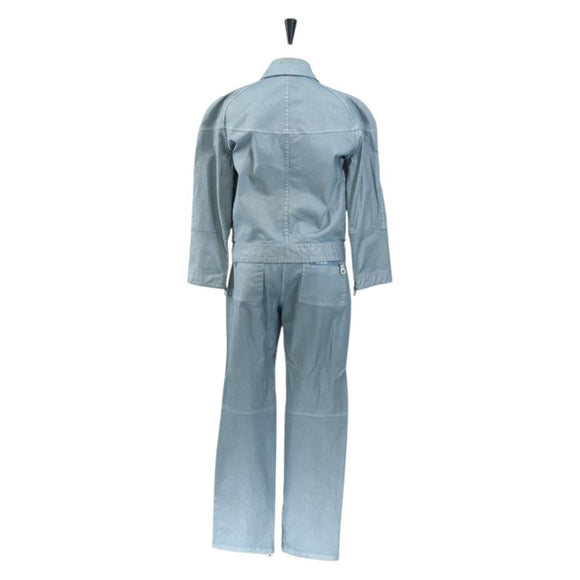 CHANEL Pants Jacket Denim Setup Light Blue CC Auth 191468SM