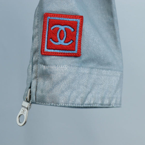 CHANEL Pants Jacket Denim Setup Light Blue CC Auth 191468SM