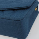 CHANEL Matelasse Chain Shoulder Bag Canvas Blue Gold CC Auth 191469SM-15