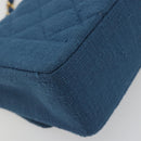 CHANEL Matelasse Chain Shoulder Bag Canvas Blue Gold CC Auth 191469SM-18