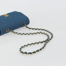 CHANEL Matelasse Chain Shoulder Bag Canvas Blue Gold CC Auth 191469SM-7