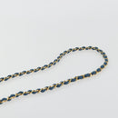 CHANEL Matelasse Chain Shoulder Bag Canvas Blue Gold CC Auth 191469SM-14
