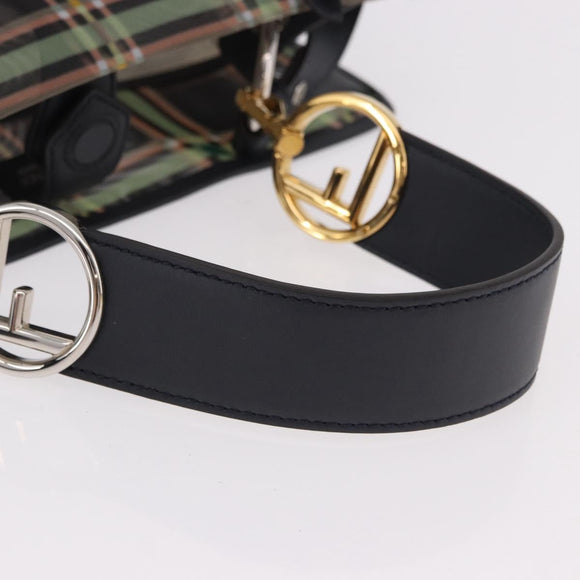 FENDI Handtas Mesh 2-way Navy Zilver Goud Auth 191470M