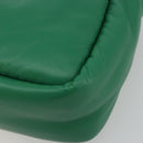 PRADA Hand Bag Leather 2way Green Silver Auth 191471SM-15