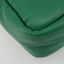 PRADA Hand Bag Leather 2way Green Silver Auth 191471SM-16