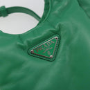 PRADA Hand Bag Leather 2way Green Silver Auth 191471SM-19