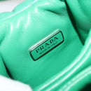 PRADA Hand Bag Leather 2way Green Silver Auth 191471SM-20