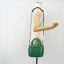 PRADA Hand Bag Leather 2way Green Silver Auth 191471SM-25