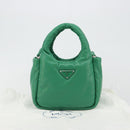 PRADA Hand Bag Leather 2way Green Silver Auth 191471SM-12