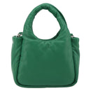 PRADA Hand Bag Leather 2way Green Silver Auth 191471SM-2