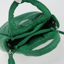 PRADA Hand Bag Leather 2way Green Silver Auth 191471SM-6