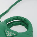 PRADA Hand Bag Leather 2way Green Silver Auth 191471SM-8