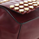 PRADA Shoulder Bag Safiano leather Bordeaux Gold Auth 191473V-15