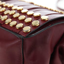 PRADA Shoulder Bag Safiano leather Bordeaux Gold Auth 191473V-16