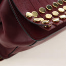 PRADA Shoulder Bag Safiano leather Bordeaux Gold Auth 191473V-17