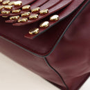 PRADA Shoulder Bag Safiano leather Bordeaux Gold Auth 191473V-18