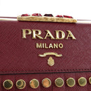 PRADA Shoulder Bag Safiano leather Bordeaux Gold Auth 191473V-19