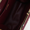 PRADA Shoulder Bag Safiano leather Bordeaux Gold Auth 191473V-10