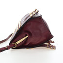 PRADA Shoulder Bag Safiano leather Bordeaux Gold Auth 191473V-3