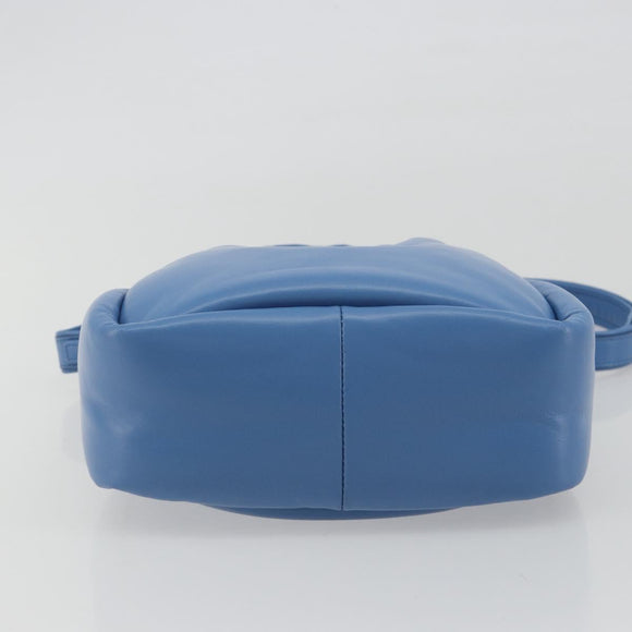 PRADA Hand Bag Leather 2way Blue Silver Auth 191476SM