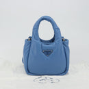 PRADA Hand Bag Leather 2way Blue Silver Auth 191476SM-12