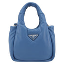 PRADA Hand Bag Leather 2way Blue Silver Auth 191476SM-13
