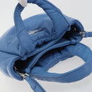PRADA Hand Bag Leather 2way Blue Silver Auth 191476SM-6