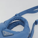 PRADA Hand Bag Leather 2way Blue Silver Auth 191476SM-8