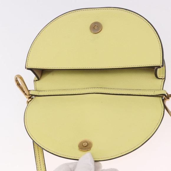 Chloe Nile Small Minodiaire Hand Bag Leather 2way Yellow Gold Auth 191477A