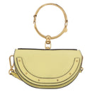 Chloe Nile Small Minodiaire Hand Bag Leather 2way Yellow Gold Auth 191477A-13