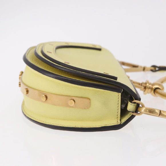Chloe Nile Small Minodiaire Hand Bag Leather 2way Yellow Gold Auth 191477A