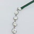 Miu Miu Gathered Bijoux Chain Shoulder Bag Canvas Green Silver Auth 191478SM-9