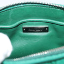 Miu Miu Gathered Bijoux Chain Shoulder Bag Canvas Green Silver Auth 191478SM-21