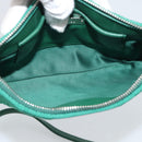Miu Miu Gathered Bijoux Chain Shoulder Bag Canvas Green Silver Auth 191478SM-10