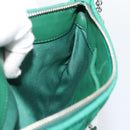 Miu Miu Gathered Bijoux Chain Shoulder Bag Canvas Green Silver Auth 191478SM-23