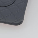 CHANEL Matelasse Clutch Bag Lamb Skin Gray Silver CC Auth 191479SM-11