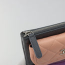 CHANEL Matelasse Clutch Bag Lamb Skin Gray Silver CC Auth 191479SM-12